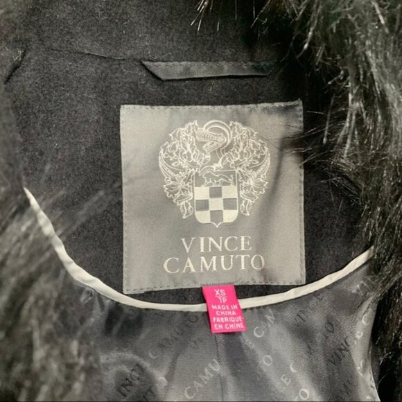 Vince Camuto Faux Fur Trim Belted Wrap Coat - Picture 6 of 8